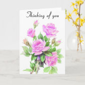 Carte Des Roses qui rougissent La pensée de vous (Fleur jaune)