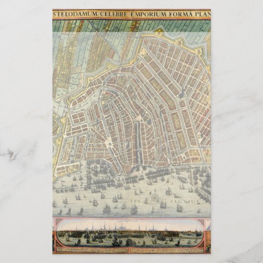 Carte des rues antiques d'Amsterdam, Pays-Bas (Devant)