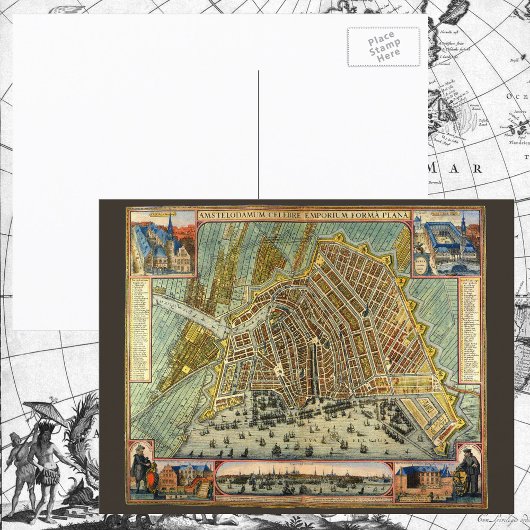 Carte des rues antiques d'Amsterdam, Pays-Bas