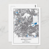 Carte des rues de Mexico City Centre Amérique (Devant / Derrière)