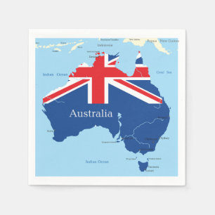 Carte des serviettes en papier australiennes