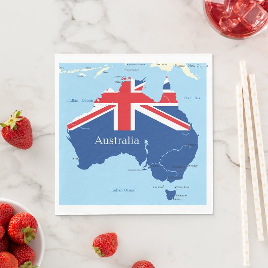 Carte des serviettes en papier australiennes