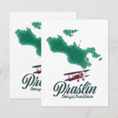 Carte des Seychelles de Praslin (Devant / Derrière)