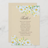 Carte des sièges aquarelle marguerite. Mariage flo (Devant / Derrière)