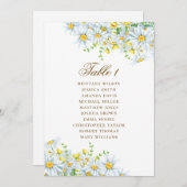 Carte des sièges aquarelle marguerite. Mariage flo (Devant / Derrière)