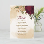 Carte des sièges botaniques en or beige vert marro (Debout devant)