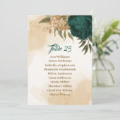 Carte des sièges botaniques en or vert émeraude (Debout devant)