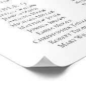 Carte des sièges en olive. Impression verte. Maria (Coin)