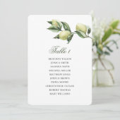 Carte des sièges en olive. Plan mariage italien. G (Debout devant)