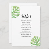 Carte des sièges feuille tropicaux. Plan mariage e (Devant / Derrière)