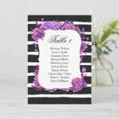 Carte des sièges mariages aux fleurs violettes. Pl (Debout devant)