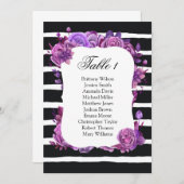 Carte des sièges mariages aux fleurs violettes. Pl (Devant / Derrière)