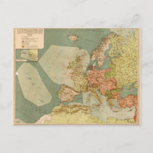 Carte des sous-marins allemands de la Première Gue