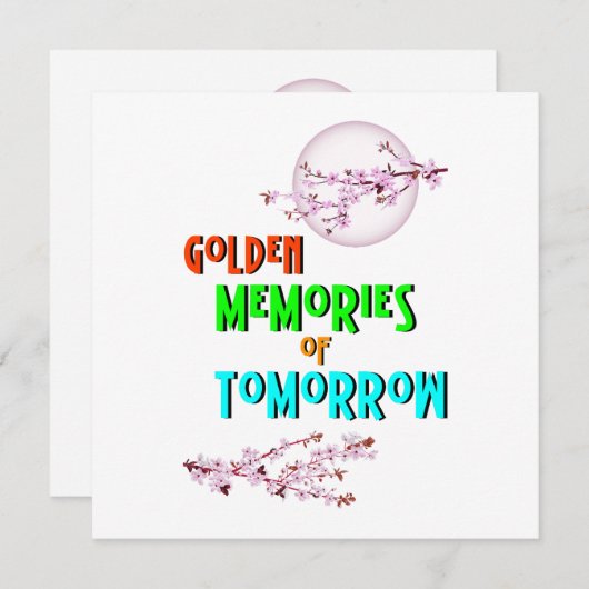 Carte Des Souvenirs Dorés De Demain fleurissent Lune Sak (Devant / Derrière)