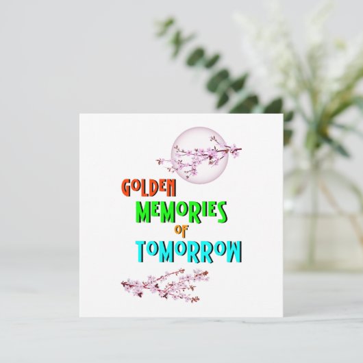 Carte Des Souvenirs Dorés De Demain fleurissent Lune Sak (Debout devant)