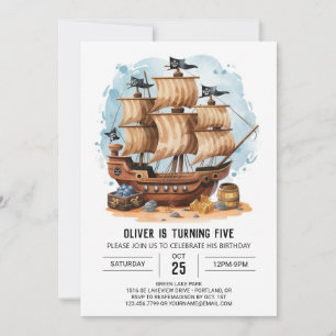 Carte des trésors Boho Pirate numérique Anniversai