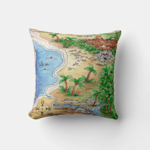 Carte des trésors - Coussin