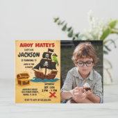 Carte des trésors de pirates modifiables Invitatio (Debout devant)