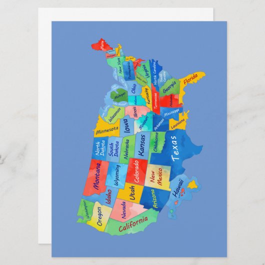 CARTE DES USA (Devant / Derrière)