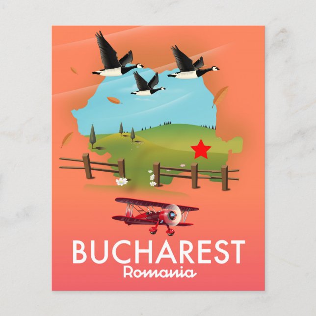Carte des vacances de Bucarest Roumanie (Devant)