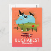 Carte des vacances de Bucarest Roumanie (Devant / Derrière)