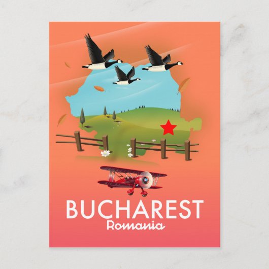 Carte des vacances de Bucarest Roumanie (Devant)