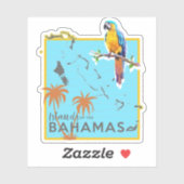 Carte des vacances de perroquets Bahamas Sticker C (Feuille)