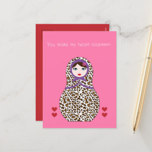 Carte des valentines Cheetah Matryoshka