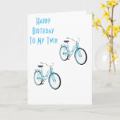 CARTE DES VÉLOS POUR MON "TWIN" AVEC DOUBLES SOUHAITS AU (Fleur jaune)