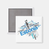 Carte des villes d'Estonie Magnet (Recto/Verso)