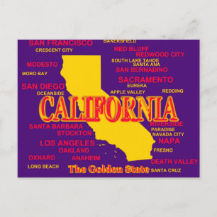 Carte Des Villes Et Villes De Californie State Pri