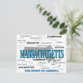 Carte des villes et villes du Massachusetts State  (Debout devant)