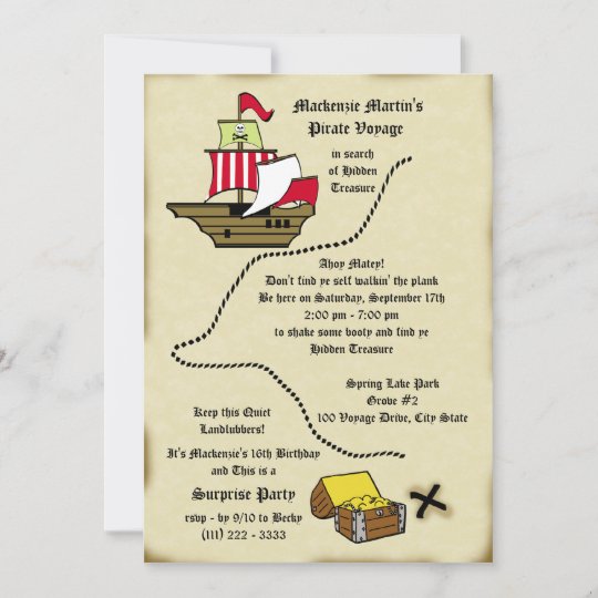 Carte Des Voyages D Anniversaire Des Pirates Zazzle Be