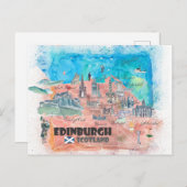 Carte des voyages d'Edimbourg en Écosse (Devant / Derrière)