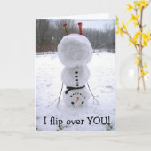 CARTE *DESCENDEZ SNOWMAN* VOLS POUR VOUS ANNIVERSAIRE (Fleur jaune)