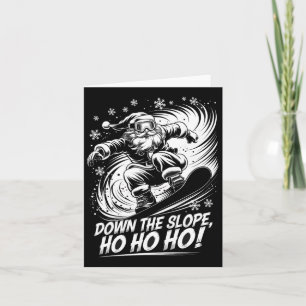 Carte Descente Ho Ho Ho Père Noël Snowboardeur Noël