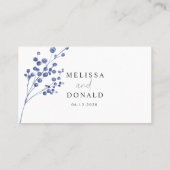 Carte d'escorte de Mariage de fleurs Dusty Blue Ro (Dos)