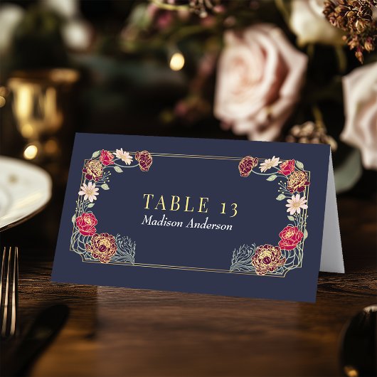 Carte d'escorte de mariage enchantée dans le jardi