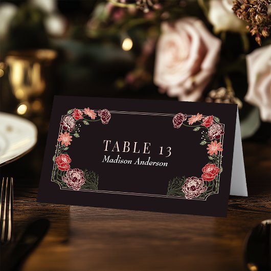 Carte d'escorte de mariage rose Gold Enchanted Gar