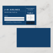 Carte d'escorte/de siège NAVY BLUE Boarding Pass (Devant / Derrière)