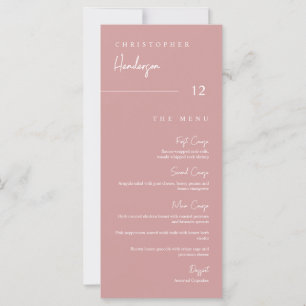 Carte d'escorte de table de Merci rose poussiéreux
