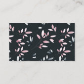 Carte d'escorte florale Elégante couleur rose Navy (Dos)