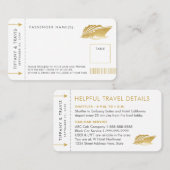 Carte d'escorte Gold Cruise Boarding Pass Place (Devant / Derrière)