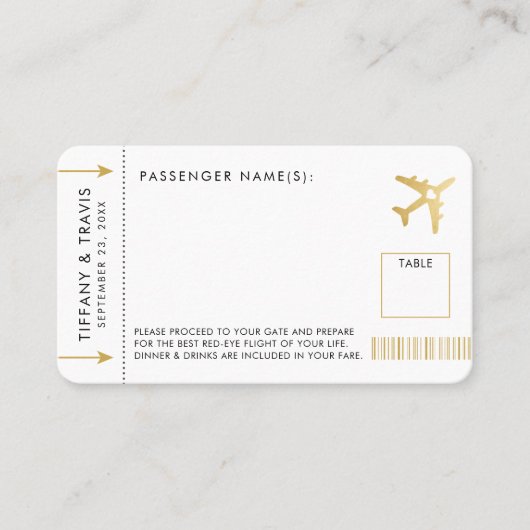 Carte d'escorte Gold Plane (Devant)