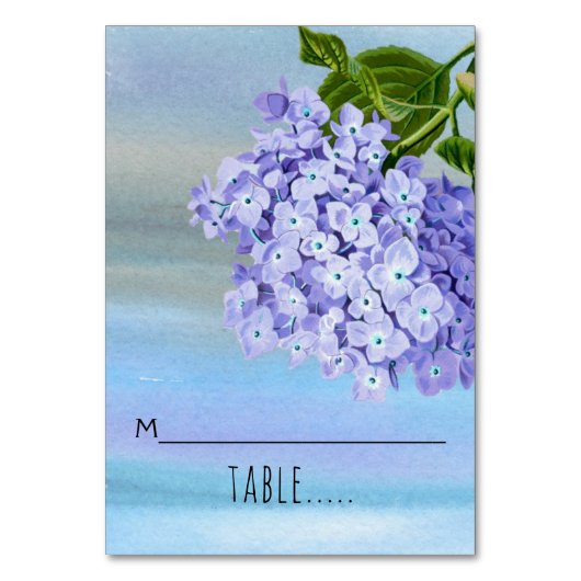 Carte d'escorte mariage à l'aquarelle Hydrangeas (Par défaut)