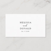 Carte d'escorte Mariage de script simple Black Mod (Dos)