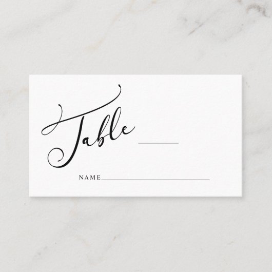 Carte d'escorte Mariage de script simple Black Mod (Devant)