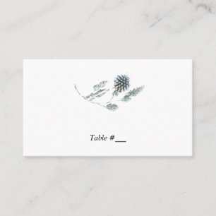 Carte d'escorte Mariage d'élément végétal bleu/flo