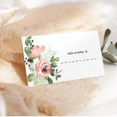 Carte d'escorte Mariage floral Eggshell et Blush