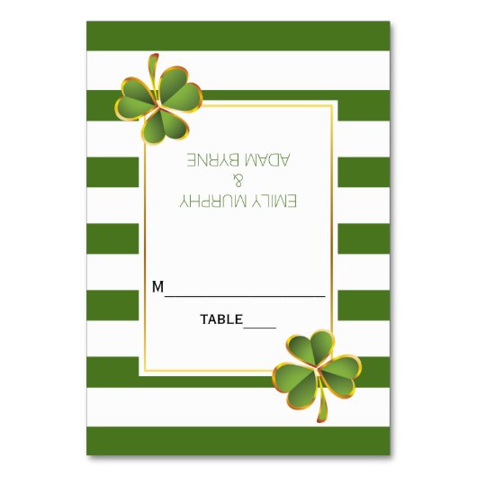 Carte d'escorte mariage irlandaise Clover and gree (Par défaut)